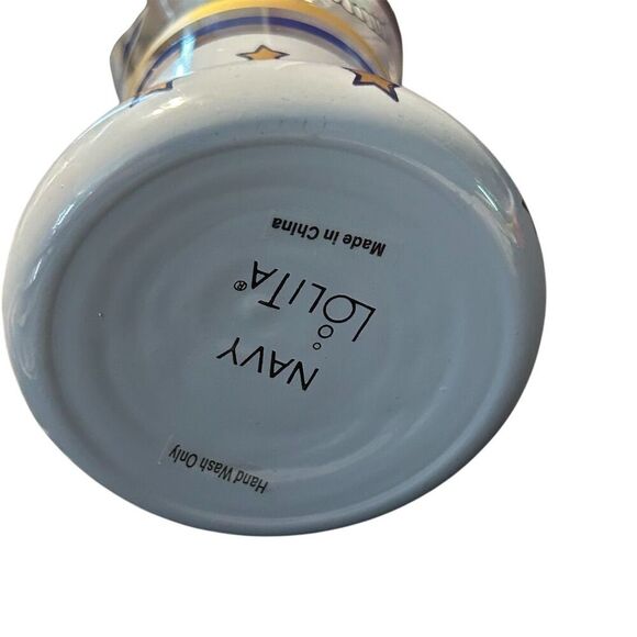 Lolita Hand-Painted Pilsner Glass 22 oz Celebration Festive Navy Theme - Picture 11 of 12